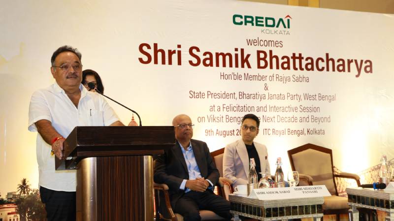 CREDAI Kolkata felicitates Shri Samik Bhattacharya, State President, BJP 